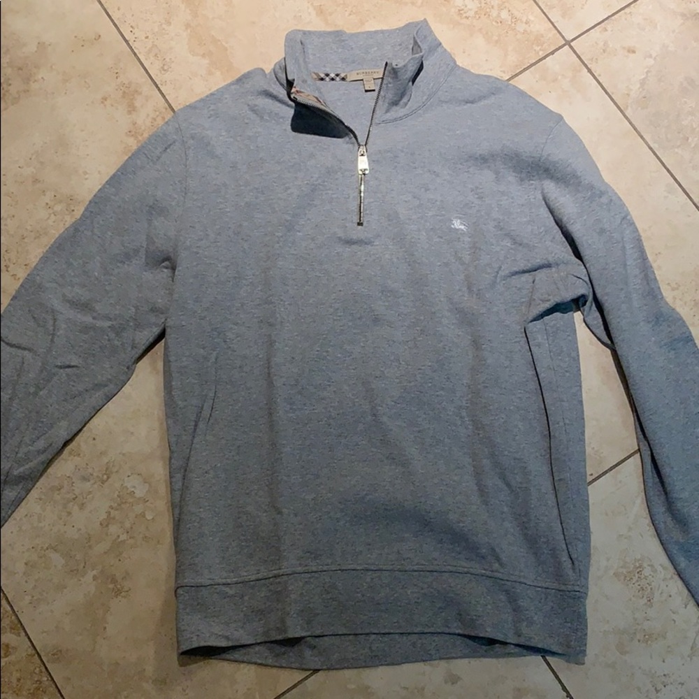Burberry 1/4 zip men’s large gray